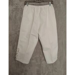 Blair, Perite Women's Capris, Size S/PT, White, Elastic Waist, Slash Pockets,
